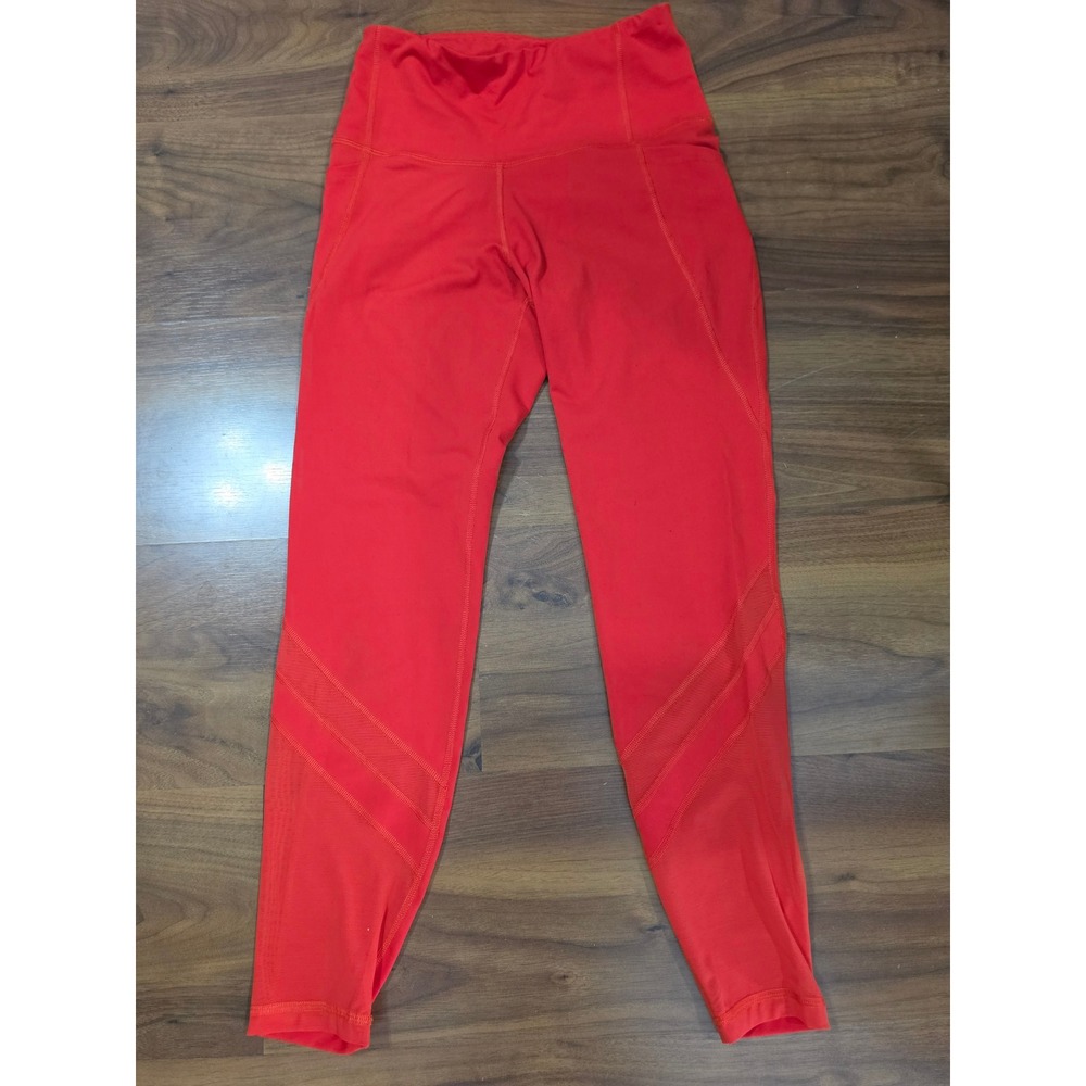 Excellent Old Navy Active Elevate Legging Small Red Mesh Panel Go-Dry Pockets